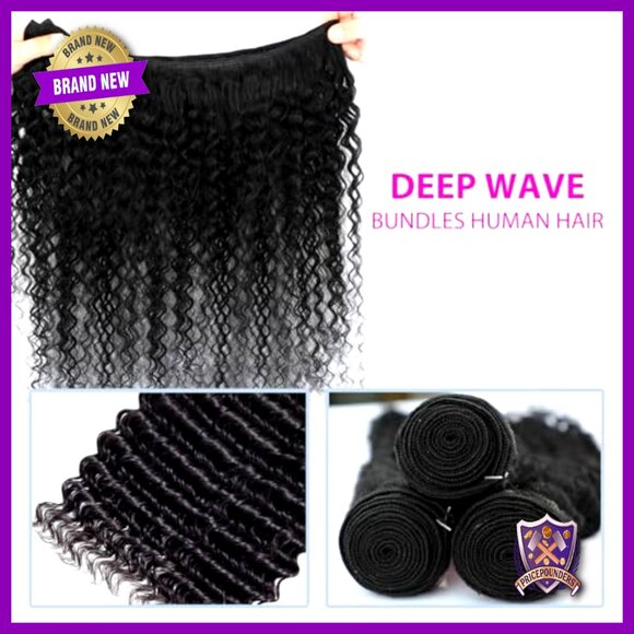 Deep Wave Human Hair Bundles 20 22 24 Inch Brazilian Virgin Hair main image 3